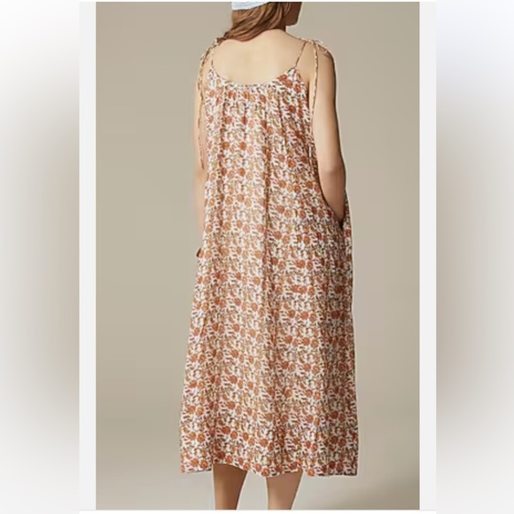 NWT JCREW Floaty tie-shoulder dress in ramie - Picture 2 of 8